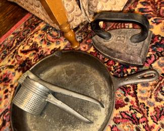 sad iron and skillet