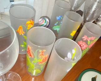 vintage frosted glasses (Libbey I think)