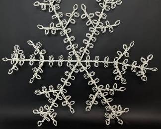 Lot of 5 giant wire snowflakes