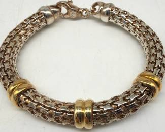 Sterling silver, vermeil bracelet