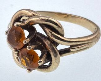 10kt citrine knotted ring