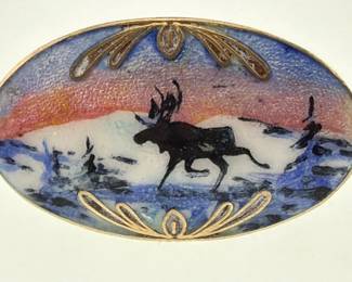 Norwegian sterling, enamel, vermeil pin