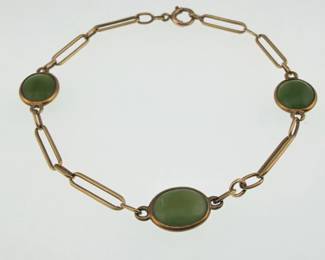 10kt gold jade bracelet