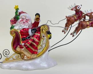 Large Mark Roberts Santa in his sleigh