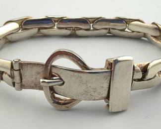 Sterling link buckle bracelet