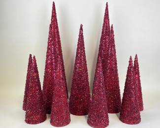 Crate and Barrel red beaded trees