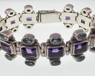Sterling amethyst bracelet