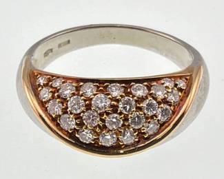 Dario 18kt two tone diamond ring