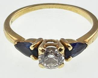 18kt diamond, sapphire ring