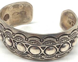 Native American signed sterling cuff