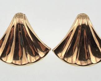 14kt fan shaped earrings