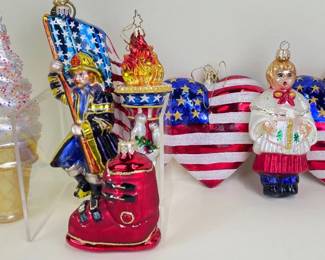 Lot of glass ornaments; some Radko