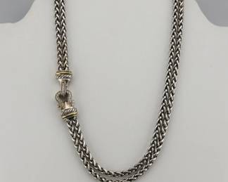David Yurman 18kt, diamond, sterling necklace