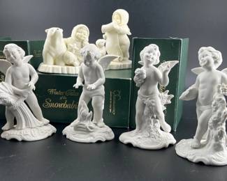  Dresden bisque angels and Snow babies