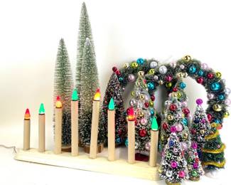 Bottle brush trees, wreaths