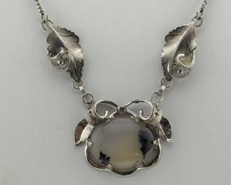 Signed sterling, quartz necklace