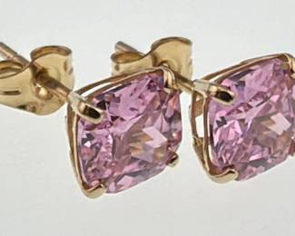 14kt pink ice studs