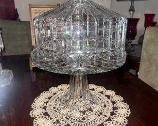 Shannon Crystal Domed pedestal cake plate made in Ireland