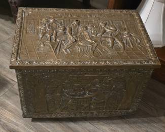 Brass Antique Fire Log Box