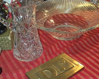 Brass Plaque - Crystal Pieces