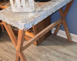 Farmhouse Tin Top Side Table