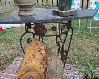 Backporch - His Bonsi Hobby - Pedestal with Marble Tops