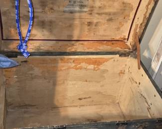 Inside Antique Trunk