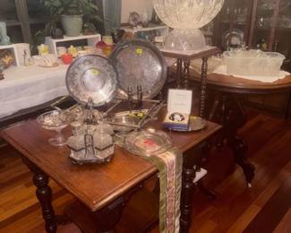 Antique Tables and beautiful Crystal pieces - ALL shapes and kinds