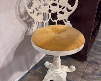 Painted white Wrought  Vanity Chair