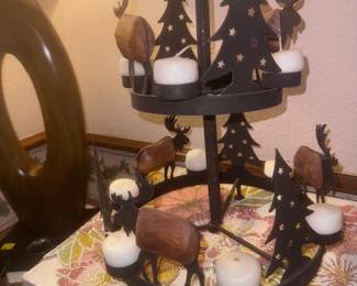 Winter Christmas in the Woods with candles