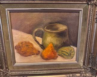 Primitive small painting Beautiful Painting and Antique wooden Frame