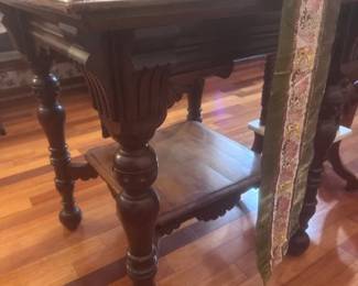 Sturdy and Ornate Antique Wooden Table