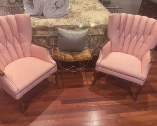 Boudoir Matching high backs Light peach fabric