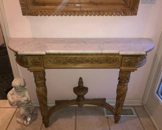 Fine marble top antique half table