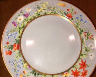 Set of 12 dinner plates Tiffany & Co. Private Stock porcelain, hand-painted by the Atelier Le Tallec 