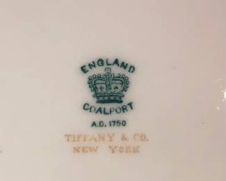 Set of 12 Tiffany & Co. Coalport dinner plates