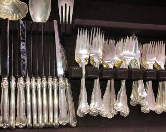 Tiffany sterling 87 piece Provence flatware service for 12 