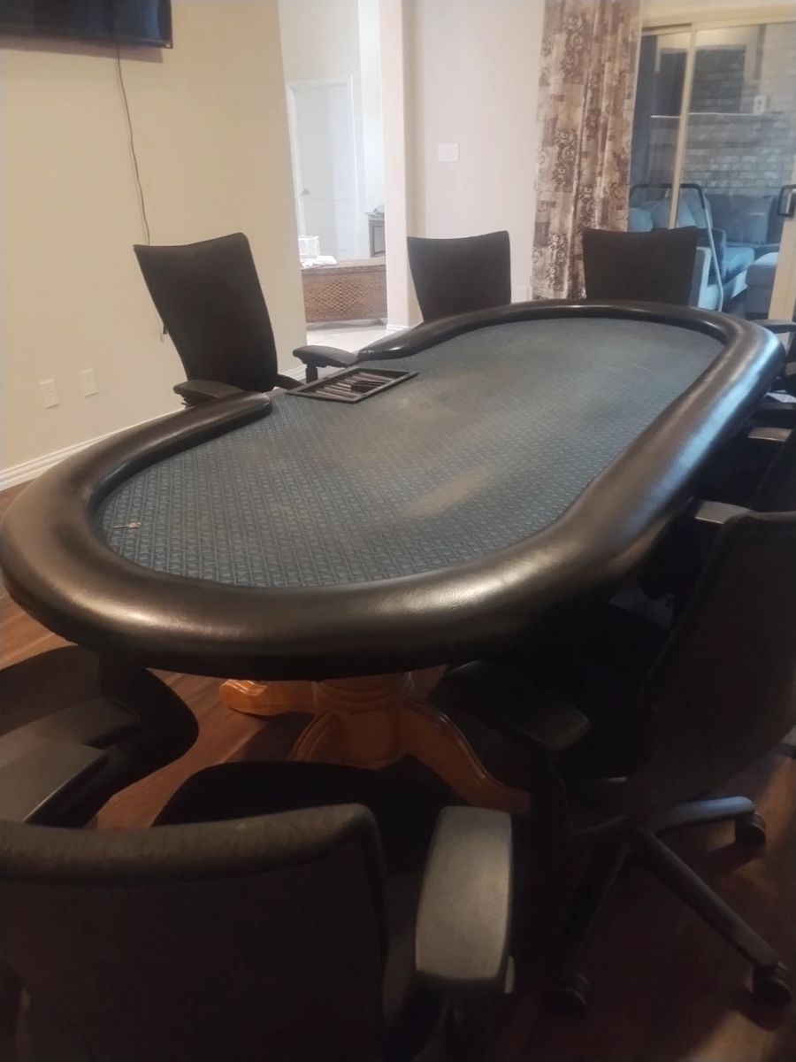 Regulation poker table.  Seats up to 10 players.