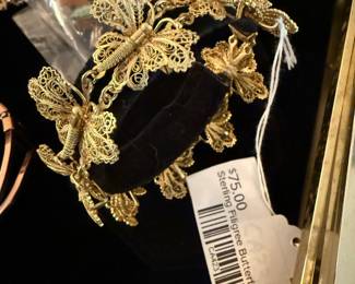 Sterling Filigree Butterfly Bracelet 