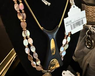 Sterling Perl & Abalone Necklace 