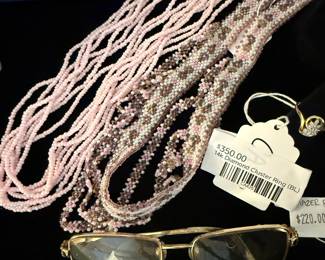 Beaded Necklaces, 14k Diamond Cluster Ring (BL)