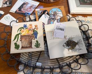 Bird and Fish Art Tile 