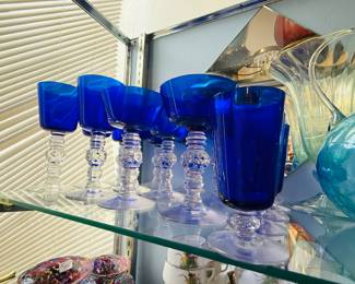 Cobalt glass Heisey Spanish 