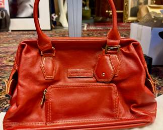 Longchamp Legende Verni Handbag Red Patent Leather.