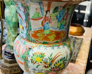 Tall Chinese Famile Rose vase