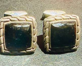John Hardy sterling onyx cuff links.