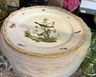 Beautiful hand painted French bird dishes