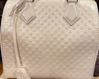 LOUIS VUITTON Damier Facet Speedy Cube PM Hand Bag White.