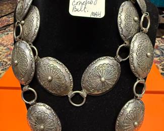 Yazzie sterling silver concho belt.