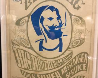 Original signed Avalon Ballroom Zig-Zag Man concert poster signed by Stanley Mouse.